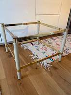 2 magbifiques tables carrées vibtage  / bouts canapé, Maison & Meubles, Enlèvement, Comme neuf, Verre