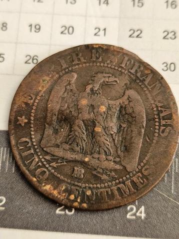 Munt Frankrijk 5 centimes, 1854 beschikbaar voor biedingen