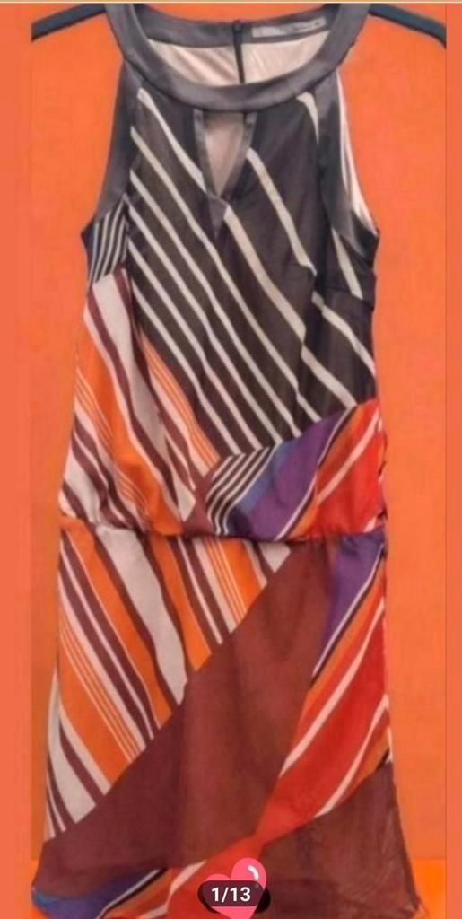 ✨️BUNDELKORTING‼️STEPS Gevoerd Halterjurkje Maat 38 ✨️✨️, Kleding | Dames, Jurken, Zo goed als nieuw, Maat 38/40 (M), Oranje, Knielengte