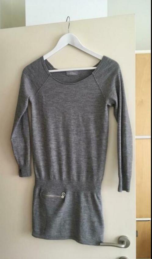 Grijs jurkje merinowol Zadig & Voltaire a maat xs/s, Kleding | Dames, Jurken, Zo goed als nieuw, Maat 36 (S), Grijs, Boven de knie