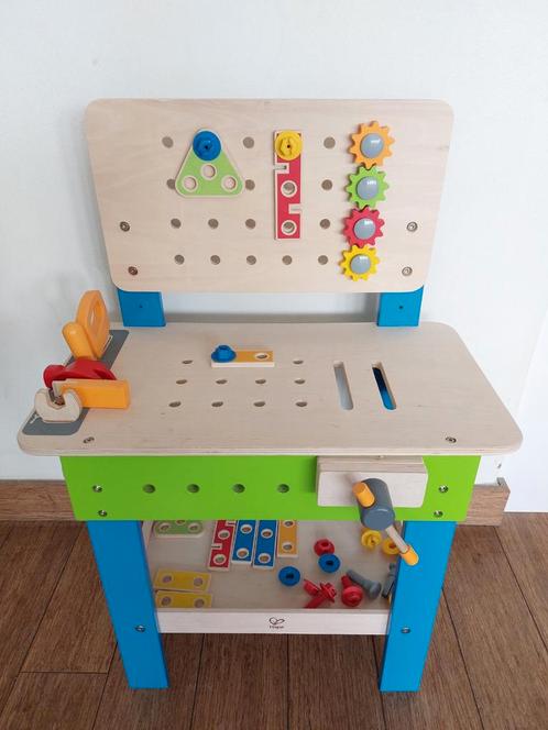 Houten kinderwerkbank Hape, Kinderen en Baby's, Speelgoed | Houten speelgoed, Gebruikt, Ophalen