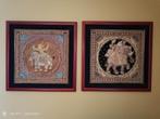 thais handwerk in kaders - 2 stuks, Antiek en Kunst, Curiosa en Brocante, Ophalen