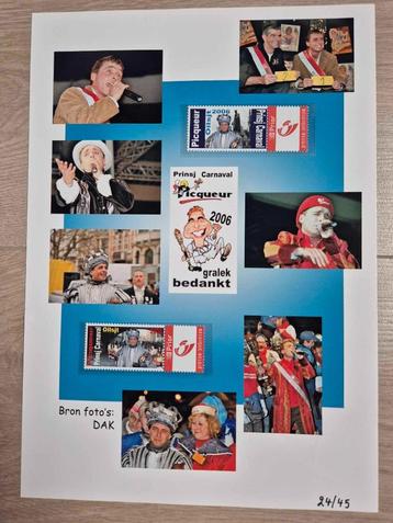 Luxeblad postzegels prins carnaval Aalst picqueur 2006 beschikbaar voor biedingen
