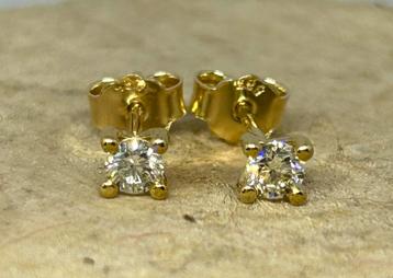 Boucles d’oreilles or jaune et 0,40 carat diamants naturels 