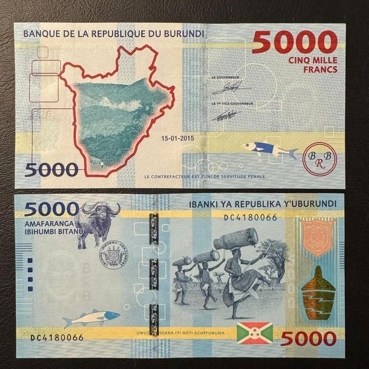 Burundi - 5.000 Francs 2015 - P 53 - UNC - 288, Postzegels en Munten, Bankbiljetten | Afrika, Los biljet, Burundi, Verzenden