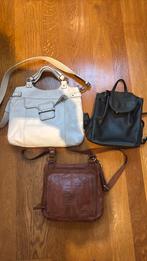 Trio lederen handtassen, Ophalen, Gebruikt, Overige kleuren