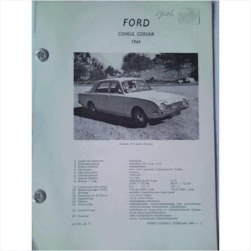 Ford Consul Corsair Vraagbaak losbladig 1964 #1 Nederlands