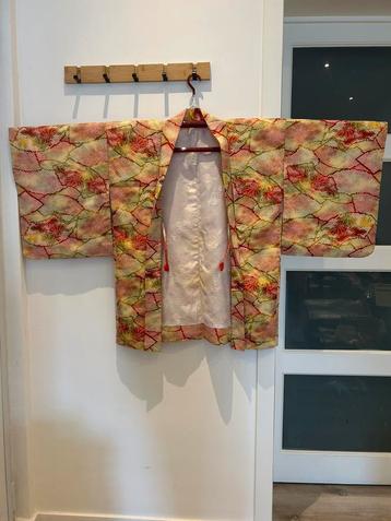 Vintage Japanse Haori — herfstrood esdoornpatroon beschikbaar voor biedingen