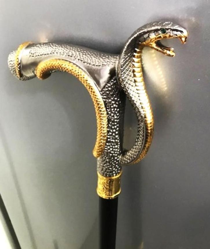 Wandelstok Cobra Zilver & Goud😍💑😎🎁🤗👌, Diversen, Wandelstokken, Nieuw, Verstelbaar, Opvouwbaar, Ophalen of Verzenden