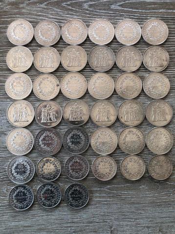 Zilver 50 francs hercules beschikbaar voor biedingen