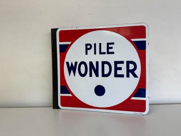 Panneau publicitaire en émail Pile Wonder, Enlèvement ou Envoi