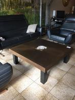 Exclusieve , zuurgeetste messing salontafel met agaatsteen, Ophalen, Gebruikt, Metaal, Minder dan 50 cm