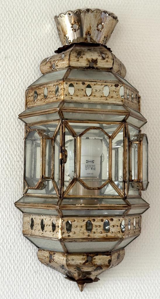 Zeldzame antieke applicaties van metaal en glas 1950, Antiek en Kunst, Antiek | Verlichting, Ophalen of Verzenden