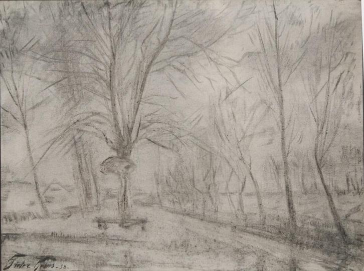 Pieter Gorus (1881-1941): Landschap 1938 (78 x 61 cm), Antiek en Kunst, Kunst | Schilderijen | Klassiek, Ophalen of Verzenden