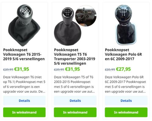 Volkswagen Pookknoppen sets compleet zie foto's modellen, Autos : Divers, Accessoires de voiture, Neuf, Envoi