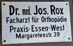 Ancienne plaque émaillée allemande cabinet d'orthopédie, Enlèvement ou Envoi