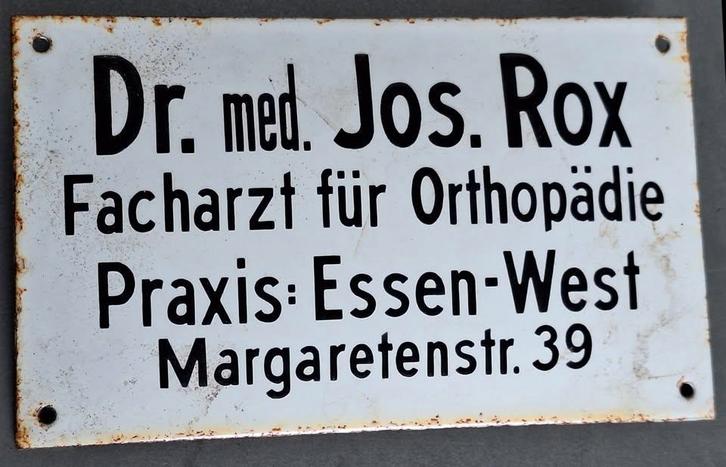 Ancienne plaque émaillée allemande cabinet d'orthopédie, Antiquités & Art, Antiquités | Email, Enlèvement ou Envoi