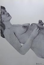 HERMAN JACOBS / DE ZWARTE PANTER / ZW-W ZEEFDRUK / 63x44cm, Antiek en Kunst, Ophalen of Verzenden