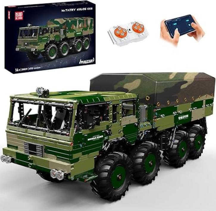 Mould King | zware militaire offroad vrachtwagen, Hobby en Vrije tijd, Modelbouw | Auto's en Voertuigen, Nieuw, Truck, Verzenden