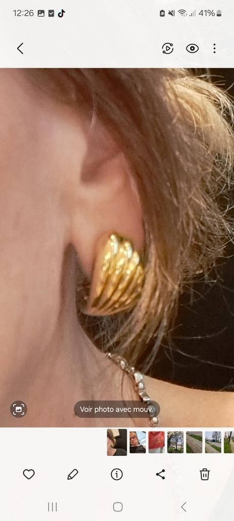 Buocle d'oreille 18k  ancienne, Bijoux, Sacs & Beauté, Boucles d'oreilles, Or, Or