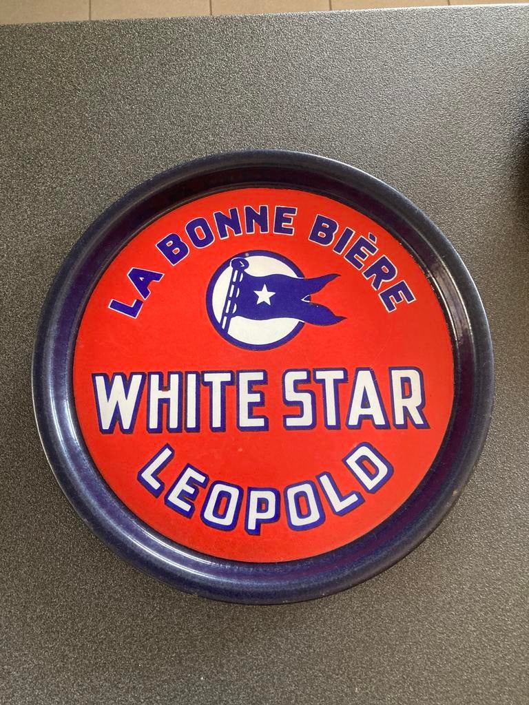 Oude emaille plateau White Star Leopold, Ophalen of Verzenden, Zo goed als nieuw
