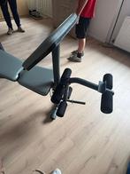 Banc musculation + haltères, Sports & Fitness, Appareils de fitness, Enlèvement, Comme neuf