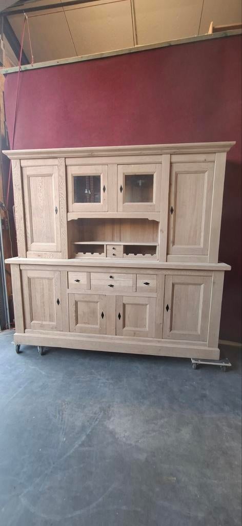 Vaisselier en chêne deux corps aerogommer, Maison & Meubles, Enlèvement, Chêne