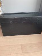 Antieke houten kist, hutkoffer, Ophalen, Zwart, Overige maten, 100 cm