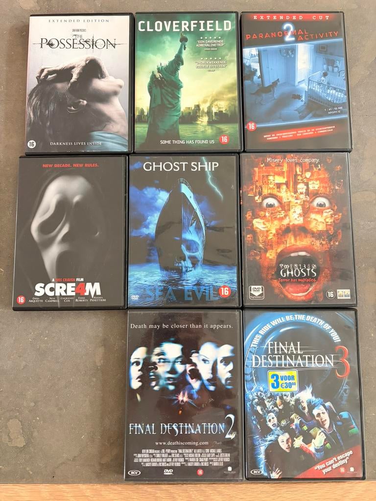 8 horror DVD’s, Cd's en Dvd's, Dvd's | Horror, Alle leeftijden, Ophalen of Verzenden, Zo goed als nieuw, Slasher