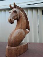 Sculpture - tête de cheval en bois, Mammifère, Bois, Brun, Enlèvement