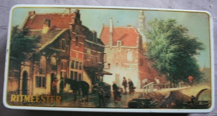 Sigarendoos met afbeelding of metalen, Verzamelen, Ophalen of Verzenden, Gebruikt, Tabaksdoos of Verpakking