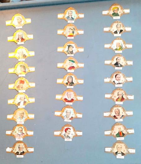 26 bagues cigare serie 409 personnage illustre de A à Z, Collections, Articles de fumeurs, Briquets & Boîtes d'allumettes, Utilisé