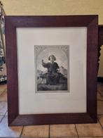 Litho van kindje Jezus in eiken kader, Antiek en Kunst, Kunst | Etsen en Gravures, Ophalen, Landschap