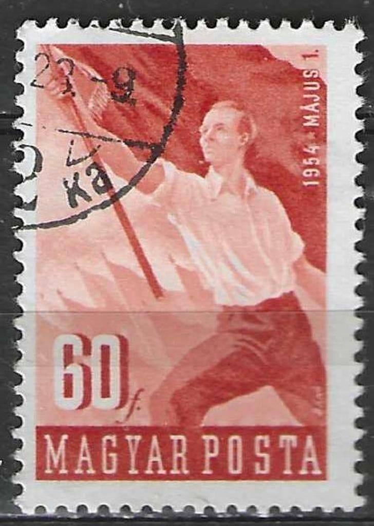Hongrie 1954 - Yvert 1125 - Fête du 1er mai (ST), Timbres & Monnaies, Timbres | Europe | Hongrie, Envoi, Affranchi