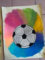 Voetbal in pastelkrijt, Ophalen