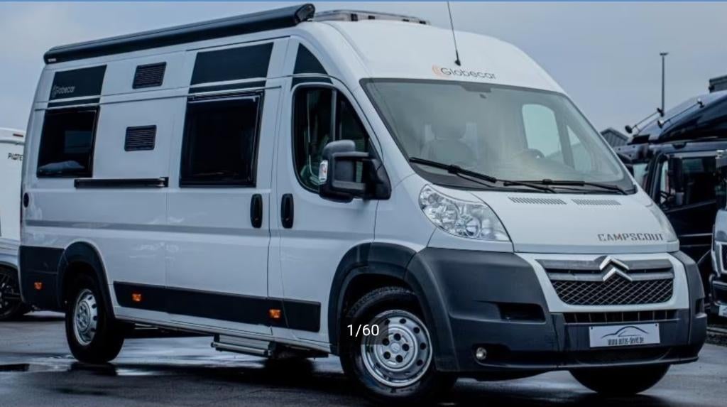 Globecar Campscout Poessl camper met 2 bedden. 1 eigenaar, Caravans en Kamperen, Mobilhomes, Particulier, tot en met 3, Buscamper of Camperbus