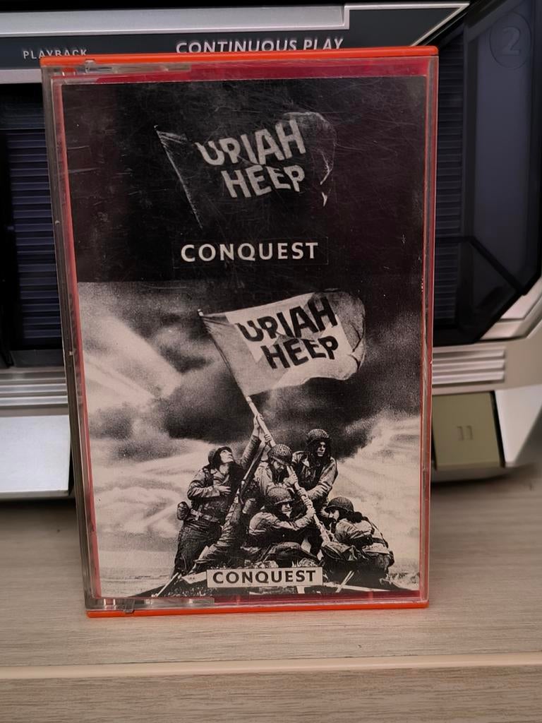 Cassette, Tape Uriah Heep, Conquest, Red édition, Enlèvement ou Envoi, Originale, Utilisé, 1 cassette audio