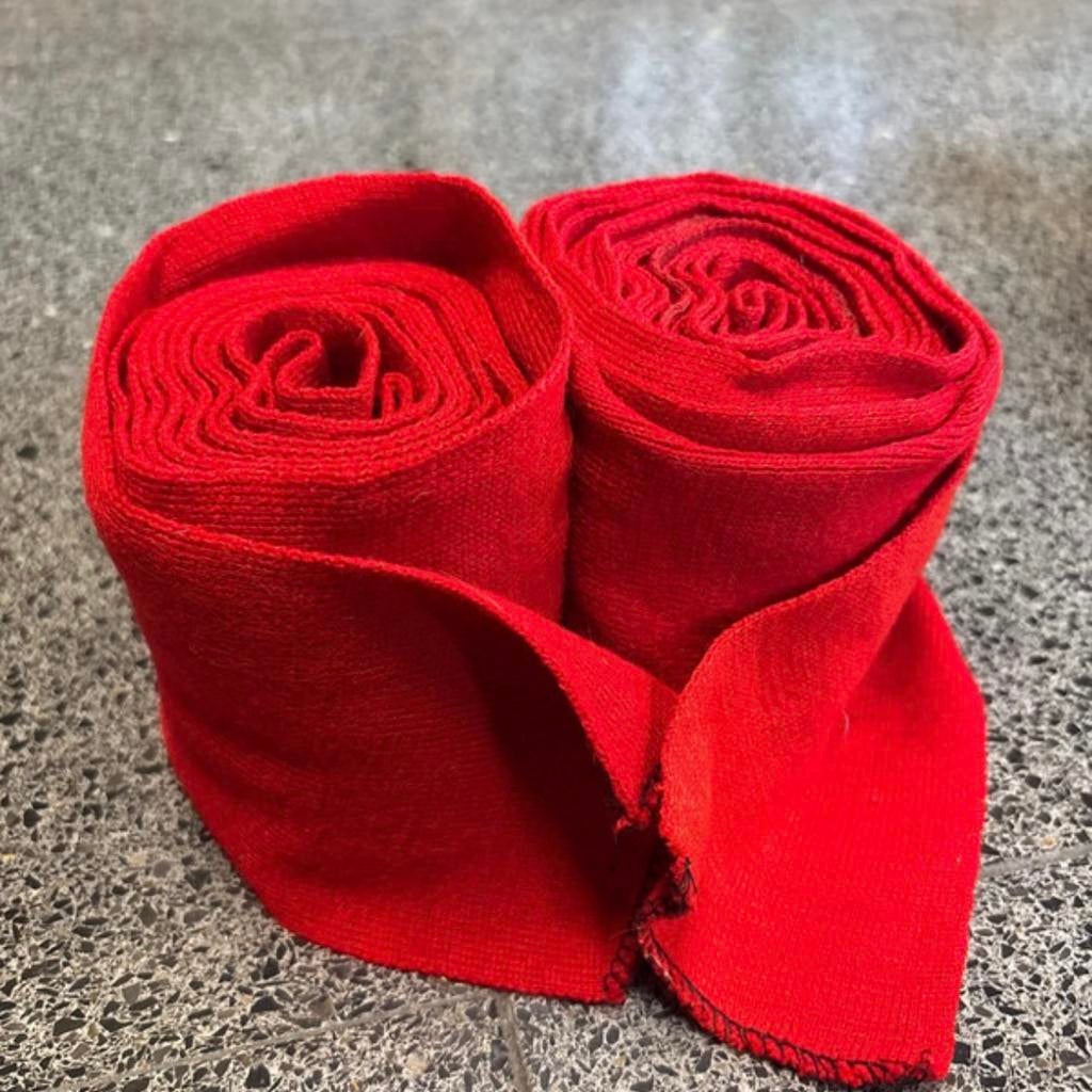 Set van 2 Rode Fleece Bandages voor Paarden, Dieren en Toebehoren, Paarden en Pony's | Beschermers, Ophalen of Verzenden, Zo goed als nieuw