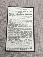 Soldaat A.Lambert Ligney gesneuveld Oyghen Mei 1940 WOII, Verzenden, Bidprentje