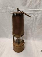 Oude mijnwerkers lamp in geel koper 28 cm heel zwaar, Antiek en Kunst, Ophalen, Koper