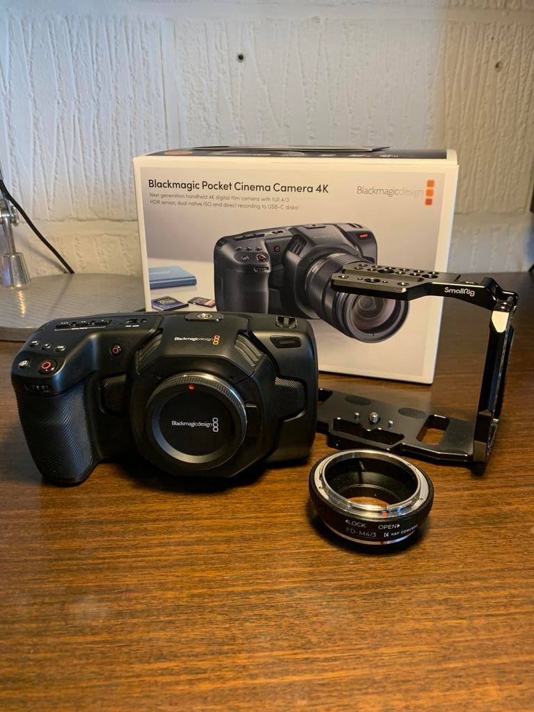 Blackmagic Pocket Cinema Camera 4K (bmpcc4k) + kooi, Ophalen, Spiegelreflex, 8 Megapixel, Zo goed als nieuw