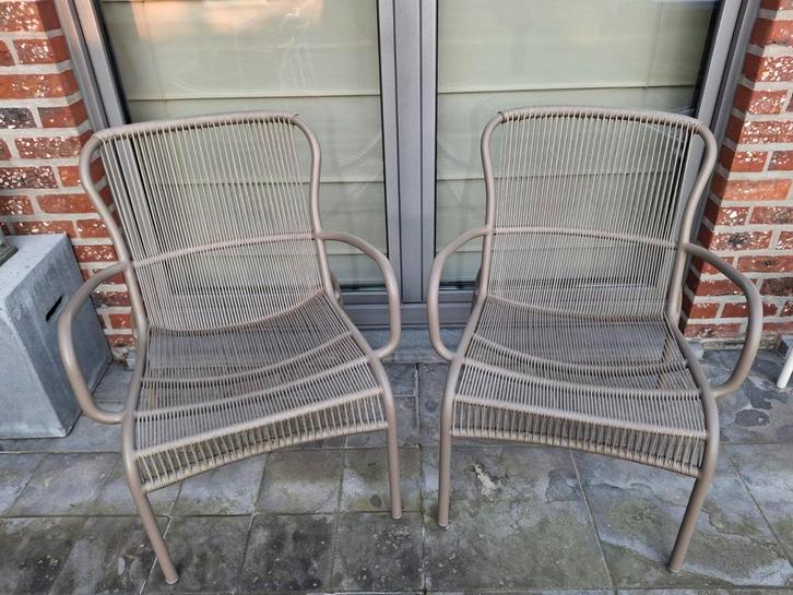 2 Vincent Sheppard loop dinning lounge outdoor, Tuin en Terras, Tuinstoelen, Zo goed als nieuw, Aluminium, Stapelbaar, Ophalen