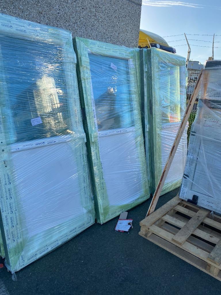 Witte PVC-deurglas of half glas, Ophalen, Nieuw