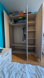 Kleerkast + commode + boekenrek, Lichtgrijze eik - jeugdkamer, 200 cm of meer, 150 tot 200 cm, Zo goed als nieuw