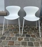 Dup de chauses blanches en polypropylène, Maison & Meubles, Chaises, Métal, Deux, Enlèvement, Utilisé