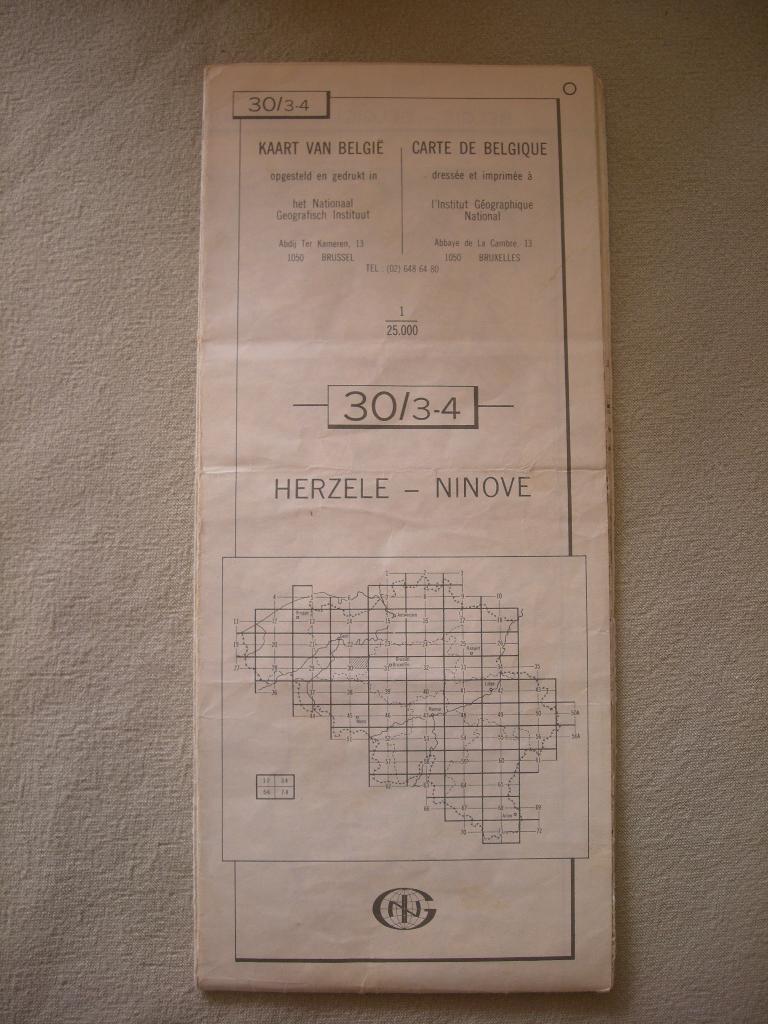 Lotje diverse stafkaarten NGI 1/20000 en 1/25000, Livres, Atlas & Cartes géographiques, Enlèvement ou Envoi, Belgique, Utilisé