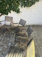 9 chaises de jardin + cadre de table, Jardin & Terrasse, Chaise, Utilisé, Enlèvement, Bois dur