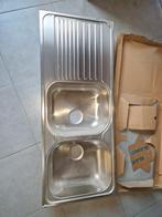 Inox dubbele spoelbak, Ophalen, Nieuw, Inox, Overige typen
