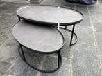 Salontafels grijs-zwart metaal, Huis en Inrichting, Ophalen, 50 tot 100 cm, 50 tot 75 cm, 50 tot 100 cm
