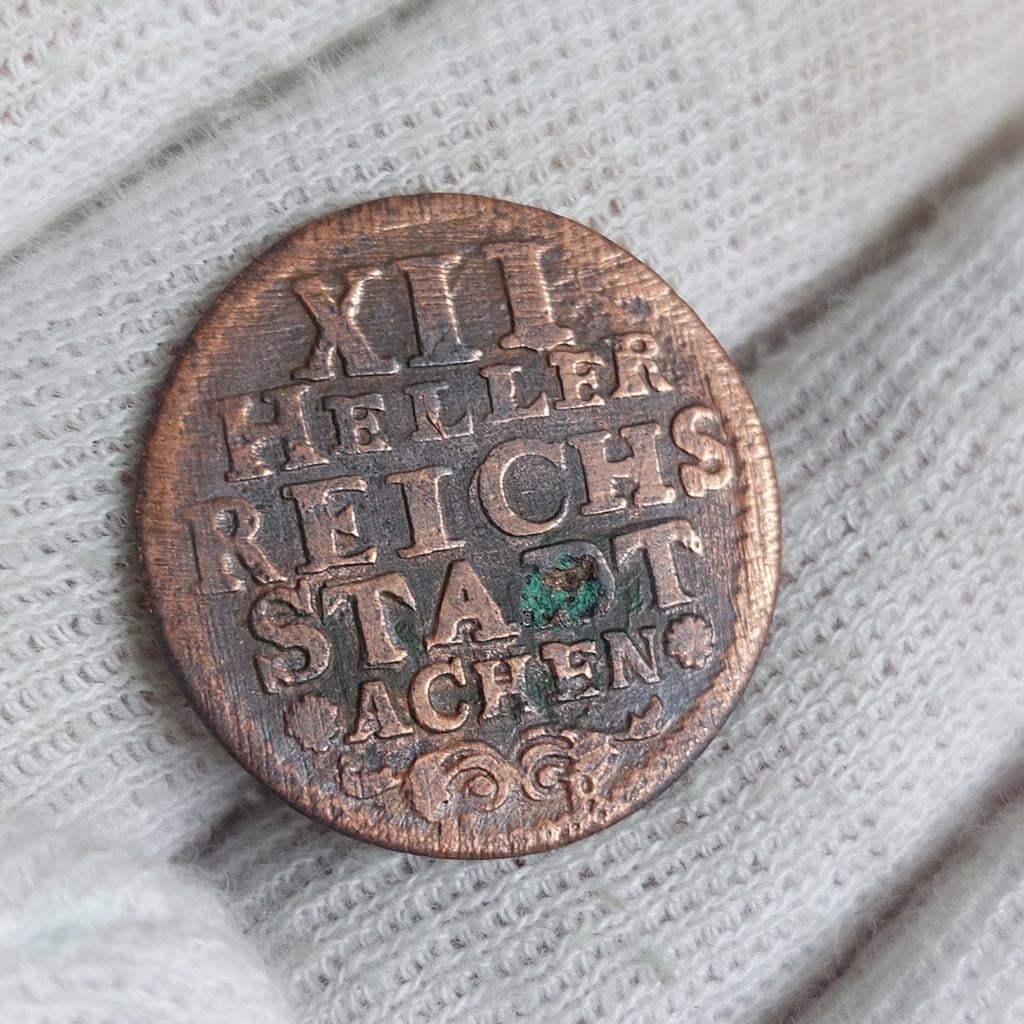 Munt / Reichsstadt Aachen / XII Heller / 1760, Ophalen of Verzenden, Losse munt